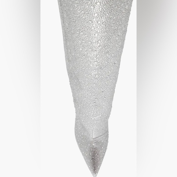 Steve Madden Silver Women's Boots Sanya Rhinestone Fringe Knee High Boot 6M NWOT - Picture 7 of 13